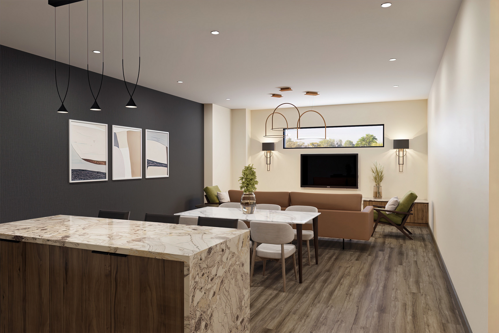 The social lounge and party room