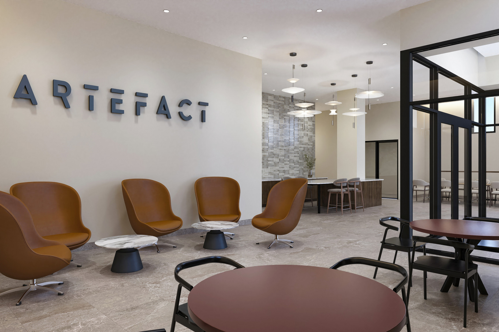 The ARTEFACT lobby and co-working lounge